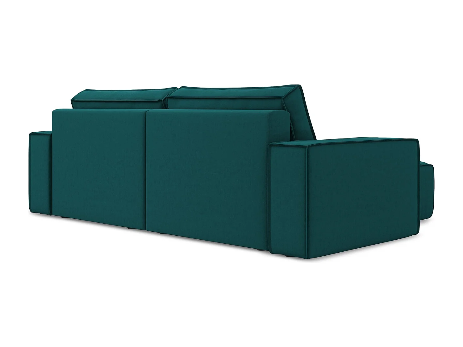 2-Sitzer Ecksofa mit Schlaffunktion - Ecke Links - Samt - Marine - KIMO