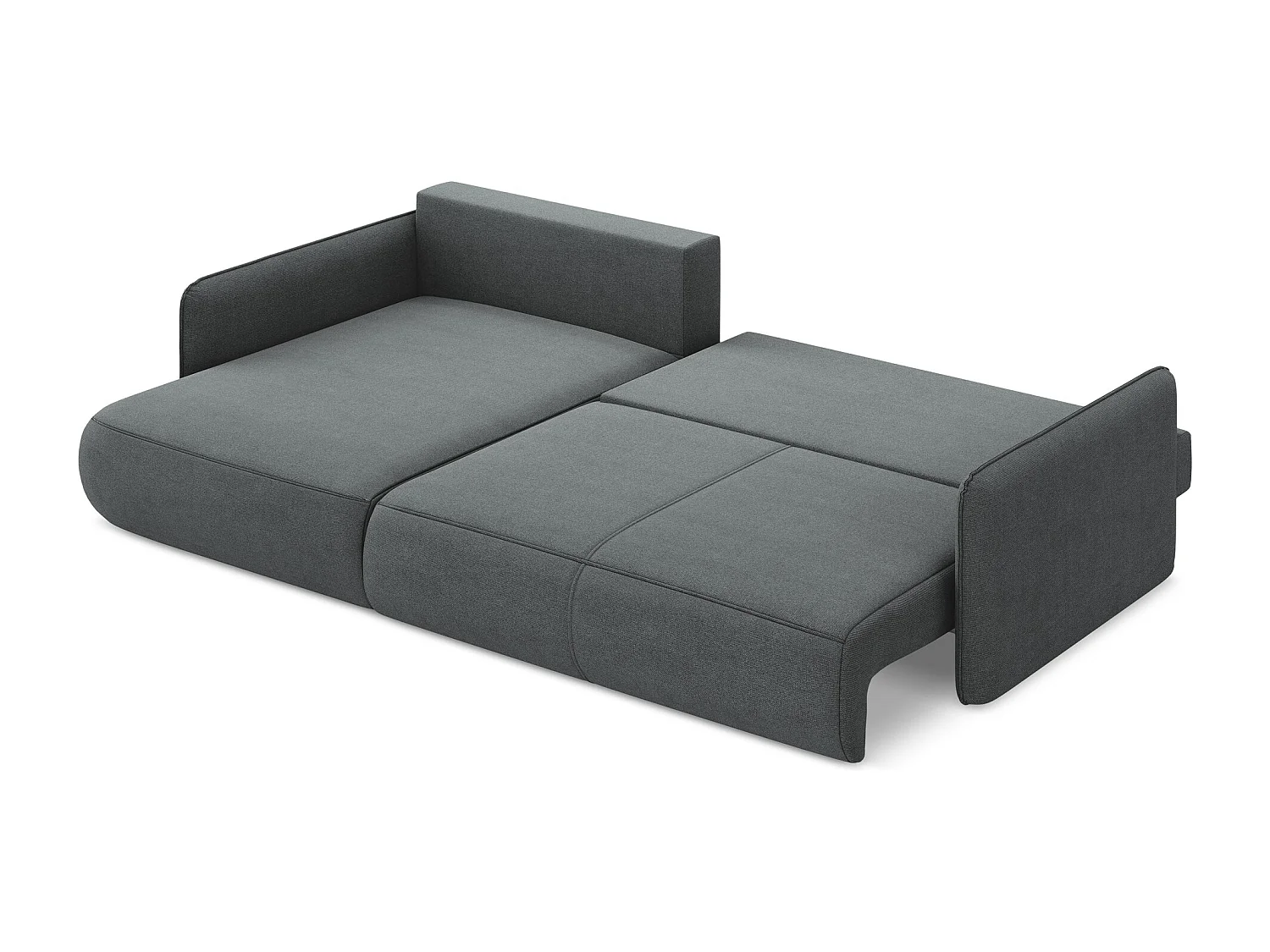 3-Sitzer Ecksofa mit Schlaffunktion - Ecke Links - Strukturstoff - Grau - NANEA