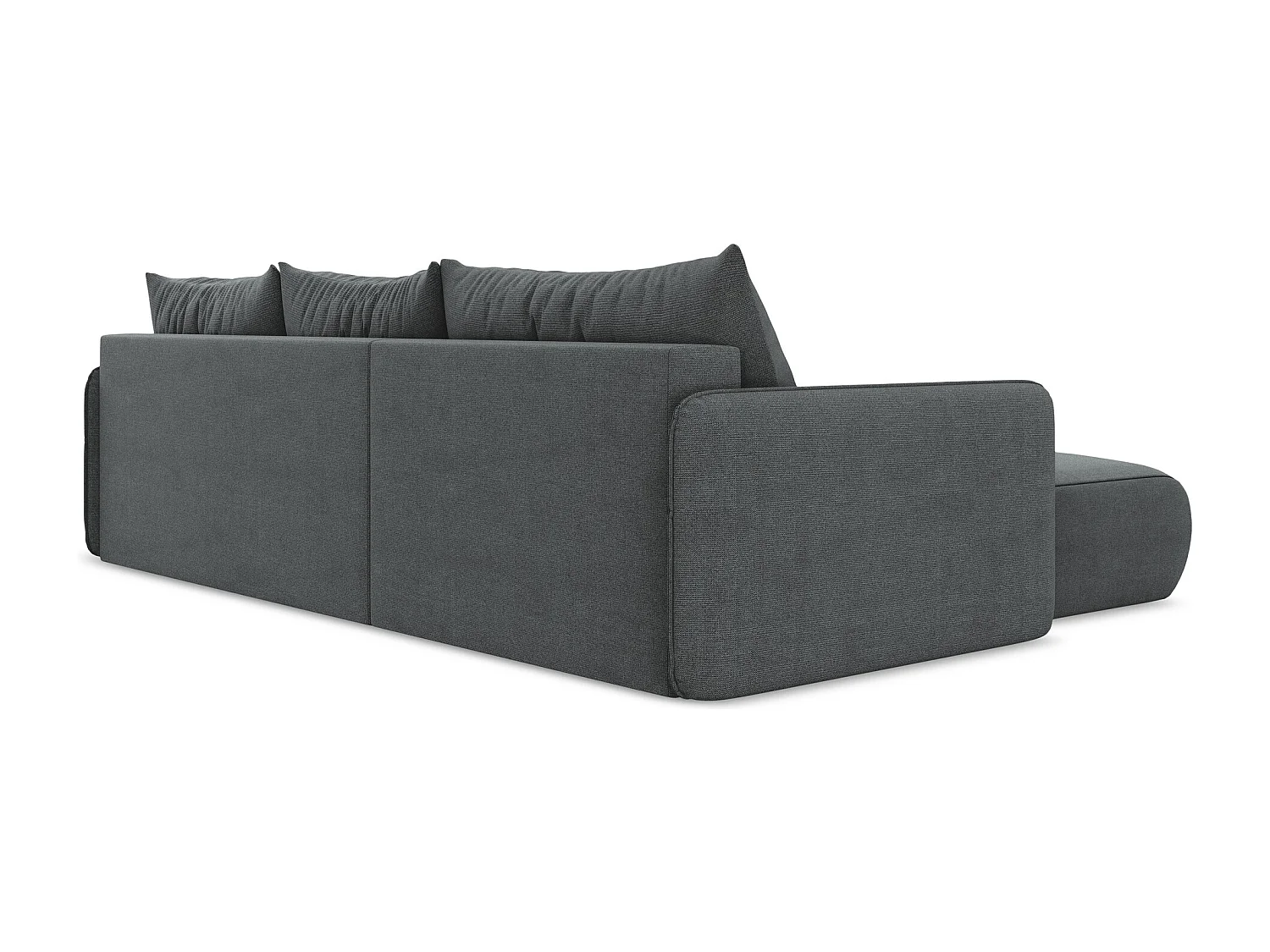 3-Sitzer Ecksofa mit Schlaffunktion - Ecke Links - Strukturstoff - Grau - NANEA