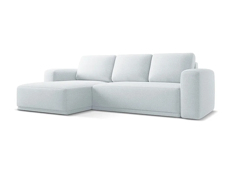 3-Sitzer Ecksofa mit Schlaffunktion - Ecke Links - Chenille - Hellblau - KAILA