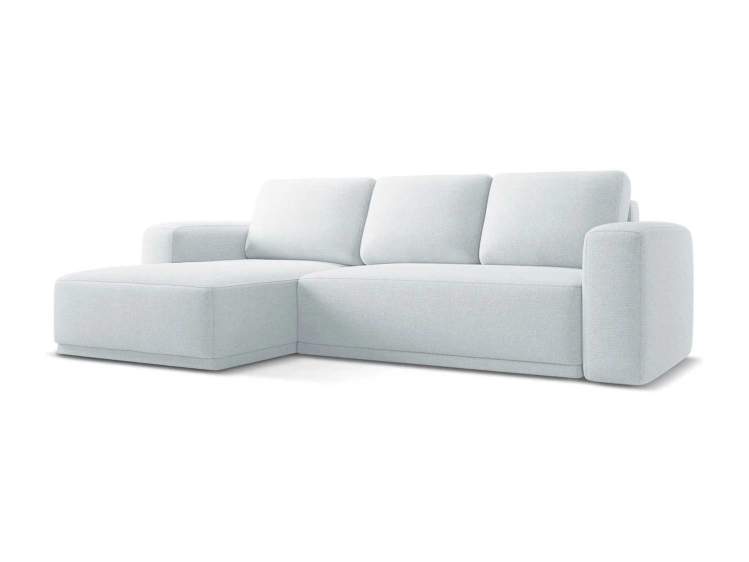 3-Sitzer Ecksofa mit Schlaffunktion - Ecke Links - Chenille - Hellblau - KAILA