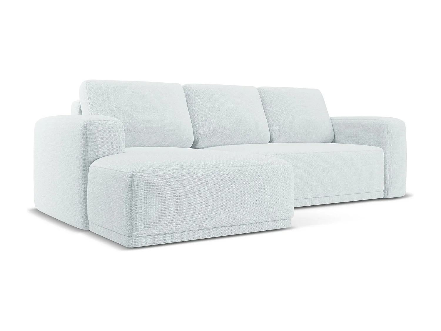 3-Sitzer Ecksofa mit Schlaffunktion - Ecke Links - Chenille - Hellblau - KAILA