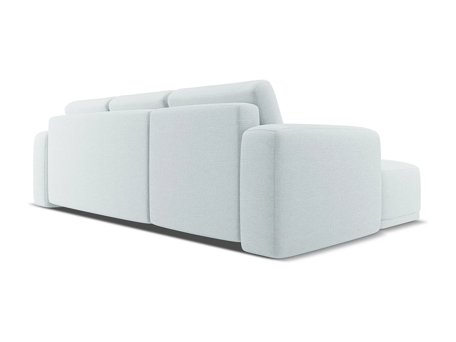 Canapé d'angle gauche convertible en tissu chenille - bleu clair - KAILA