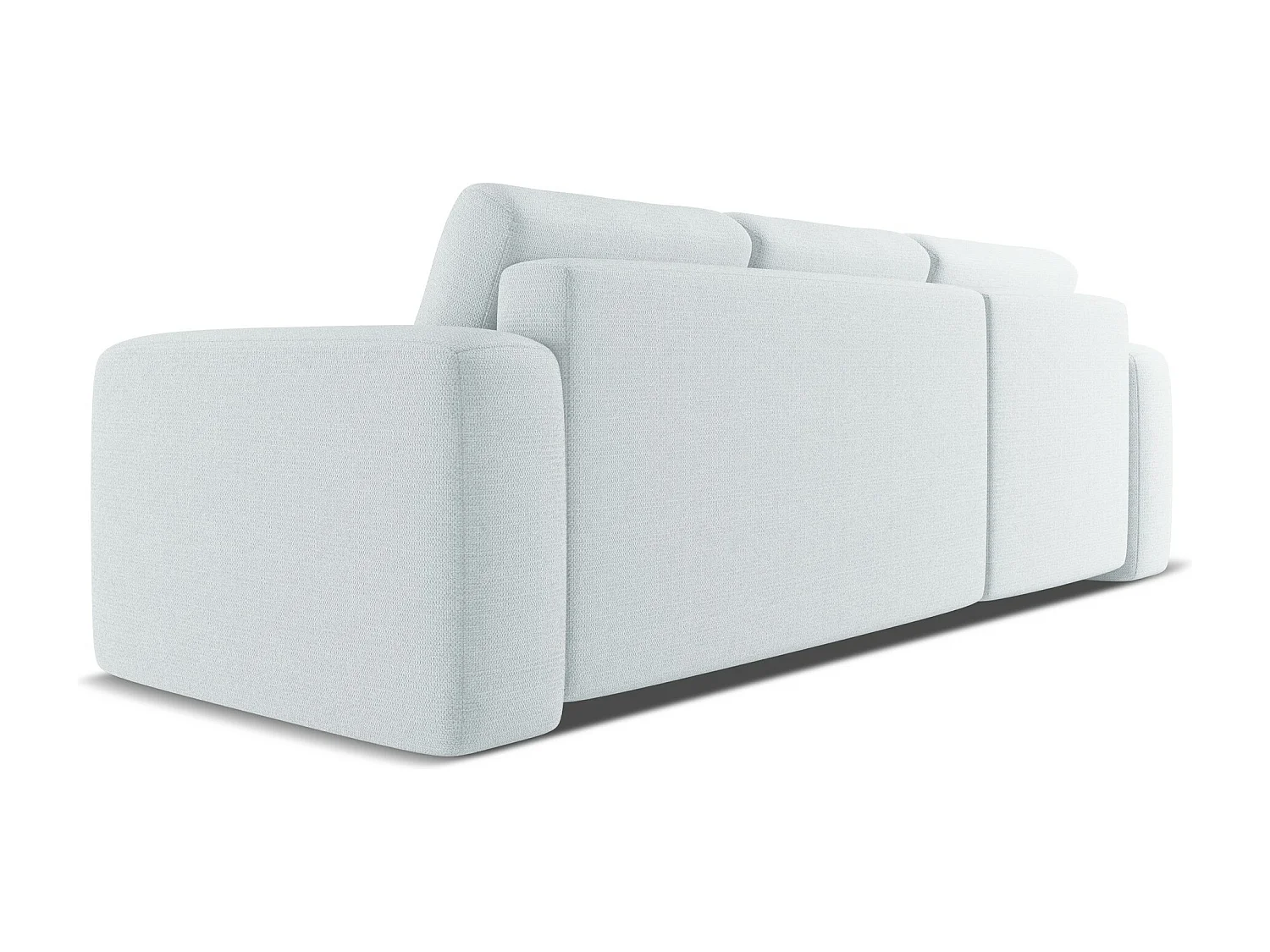 Canapé d'angle gauche convertible en tissu chenille - bleu clair - KAILA