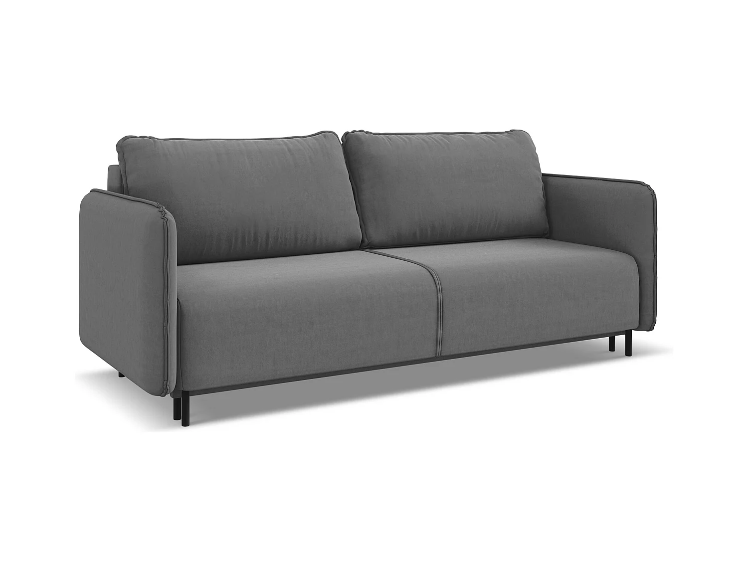 Canapé 3 places convertible en velours - gris - LUANA