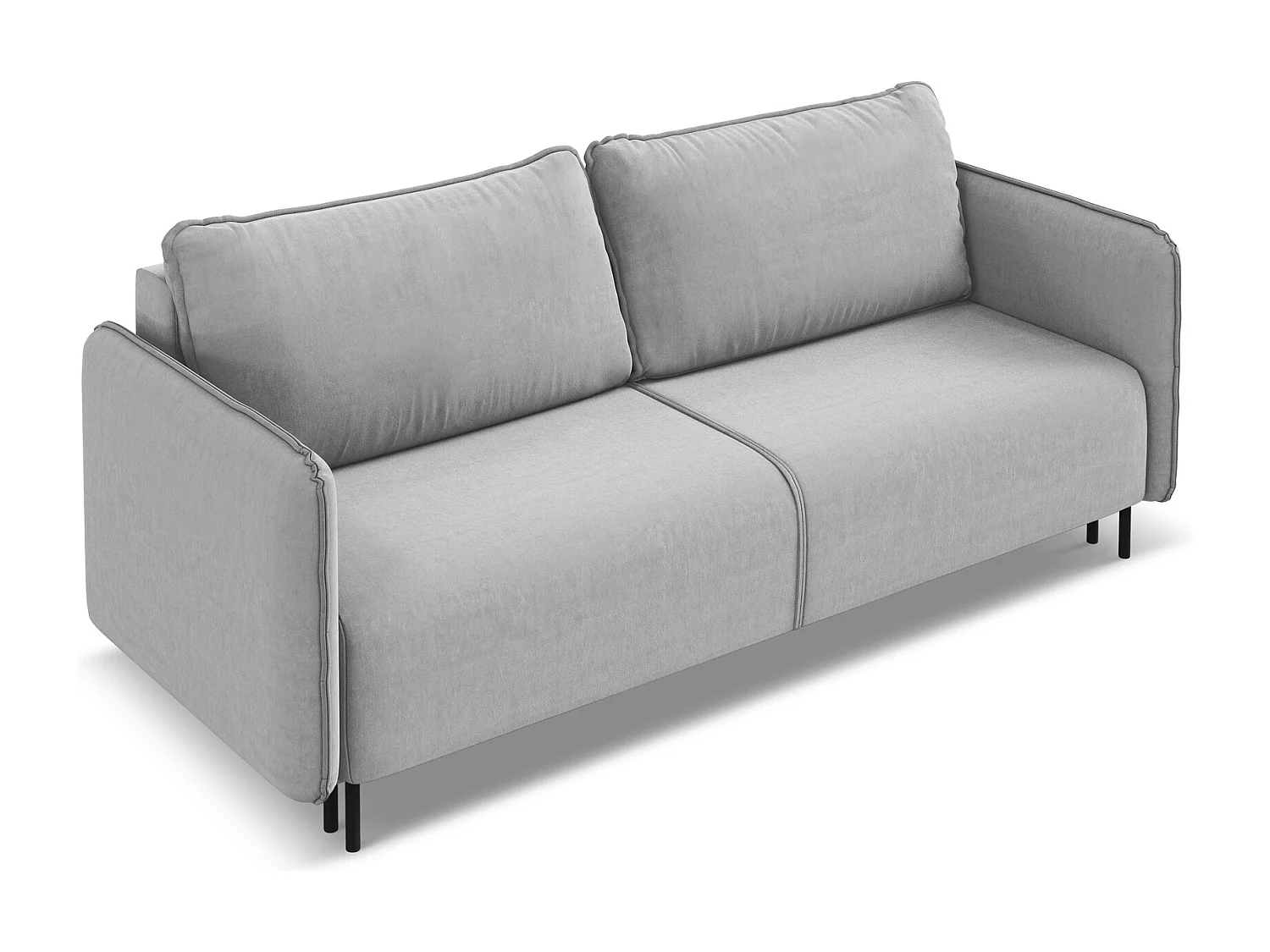 Canapé 3 places convertible en velours - gris - LUANA