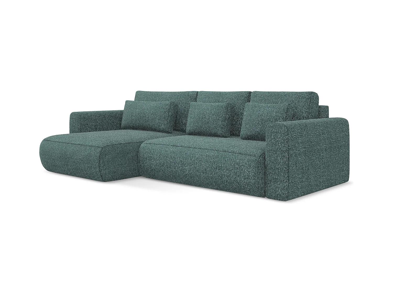 3-Sitzer Ecksofa mit Schlaffunktion - Ecke Links - Strukturstoff - Jeans - KAPUA