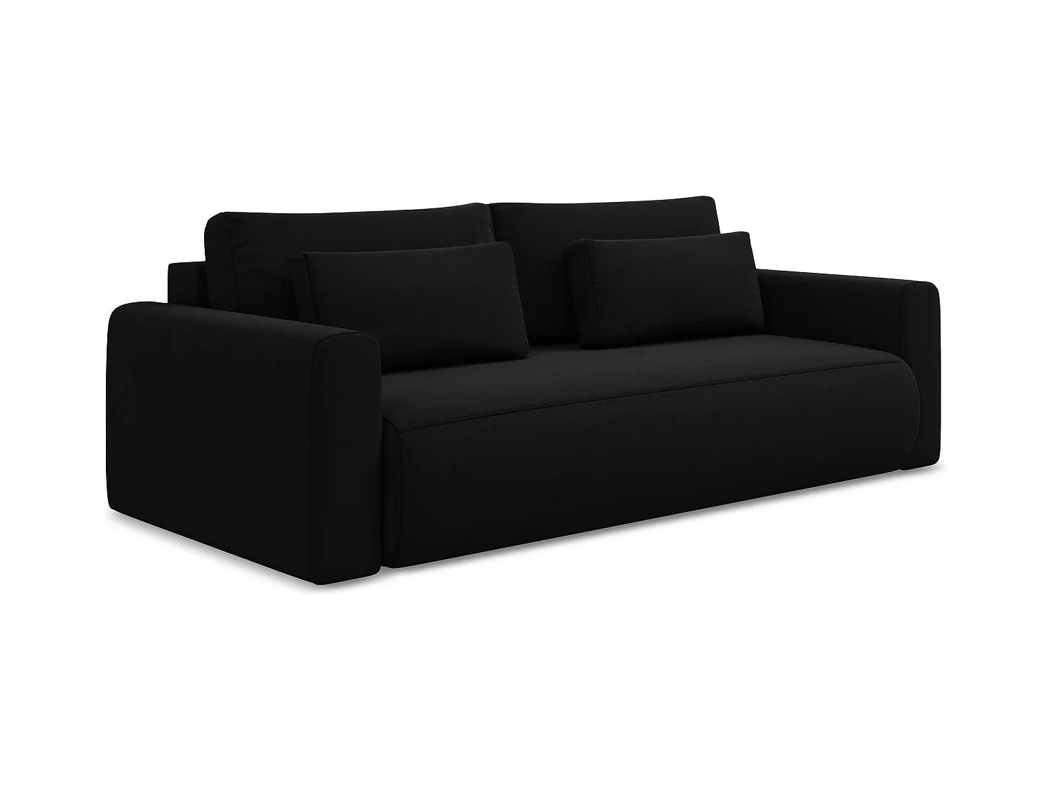 3-Sitzer Sofa mit Schlaffunktion - - Samt - Schwarz - KAPUA