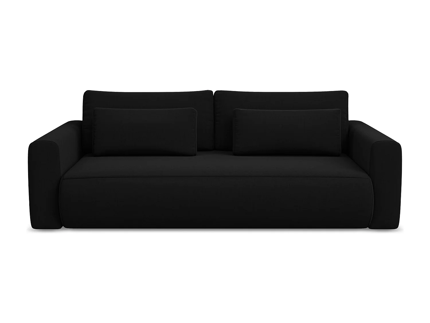 Canapé 3 places convertible en velours - noir - KAPUA
