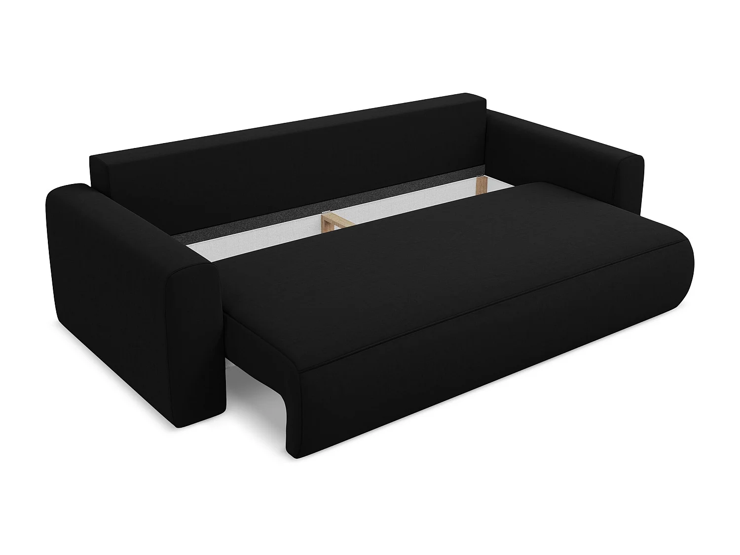 Canapé 3 places convertible en velours - noir - KAPUA