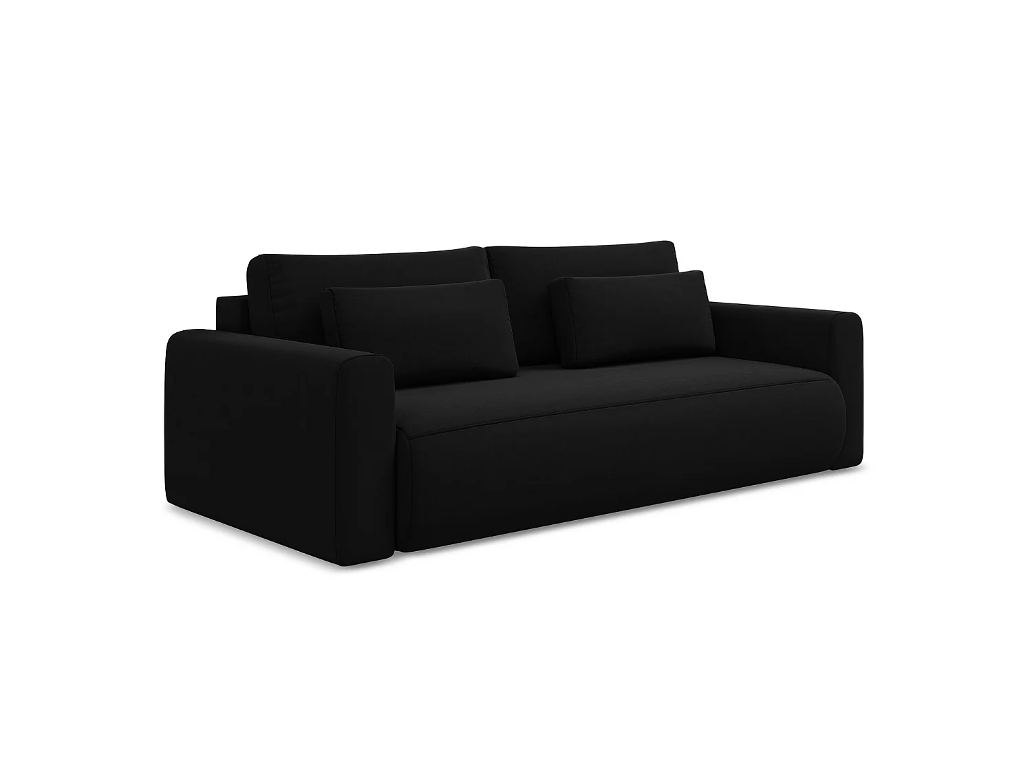 3-Sitzer Sofa mit Schlaffunktion - - Samt - Schwarz - PERUGIA