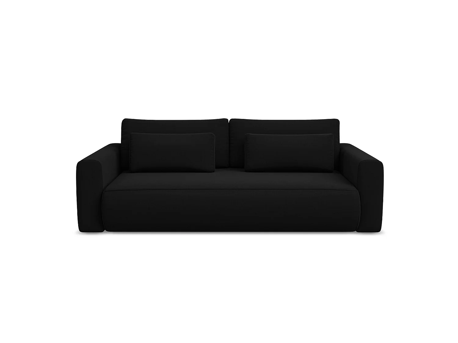 3-Sitzer Sofa mit Schlaffunktion - - Samt - Schwarz - PERUGIA