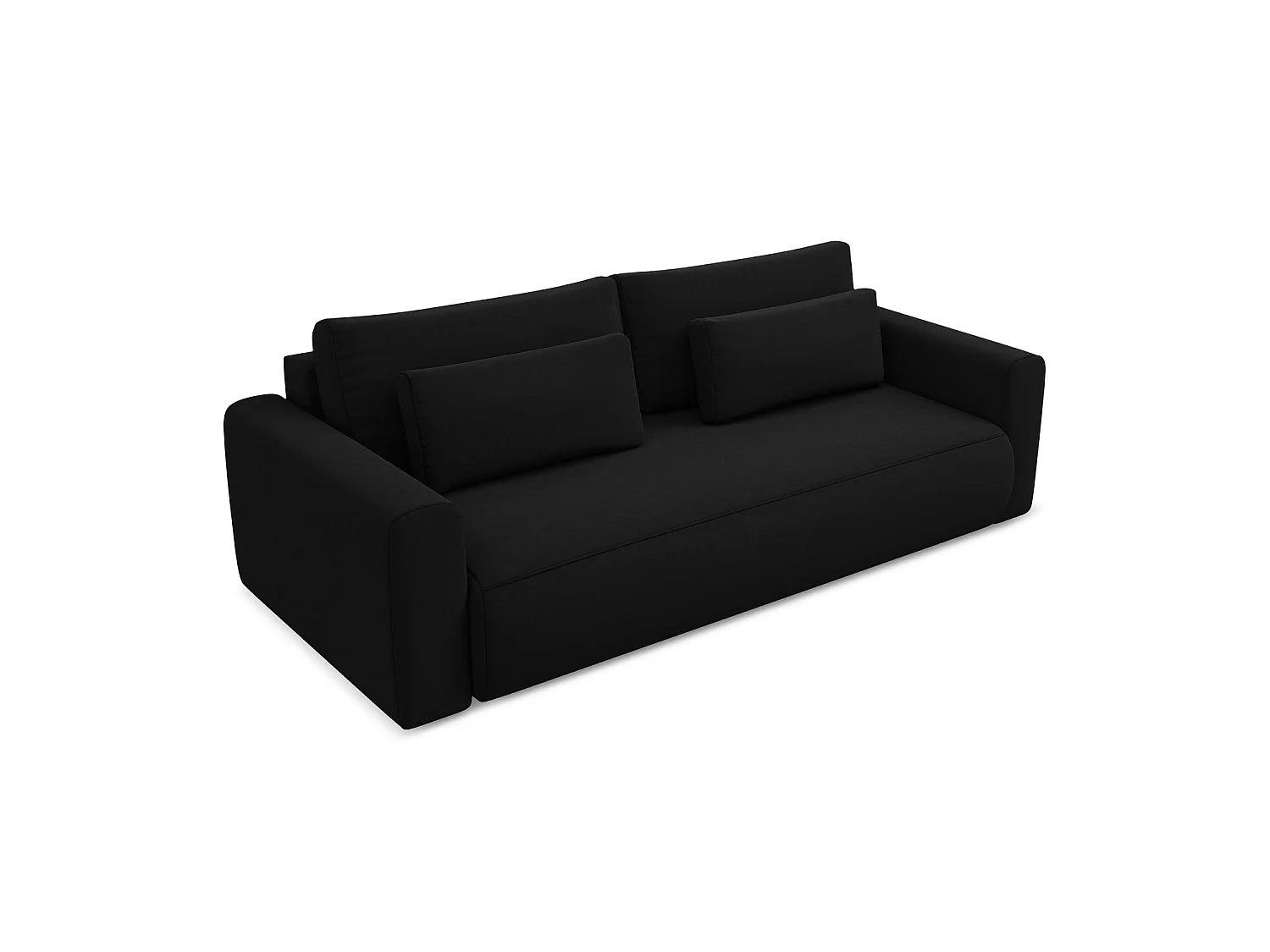 3-Sitzer Sofa mit Schlaffunktion - - Samt - Schwarz - PERUGIA