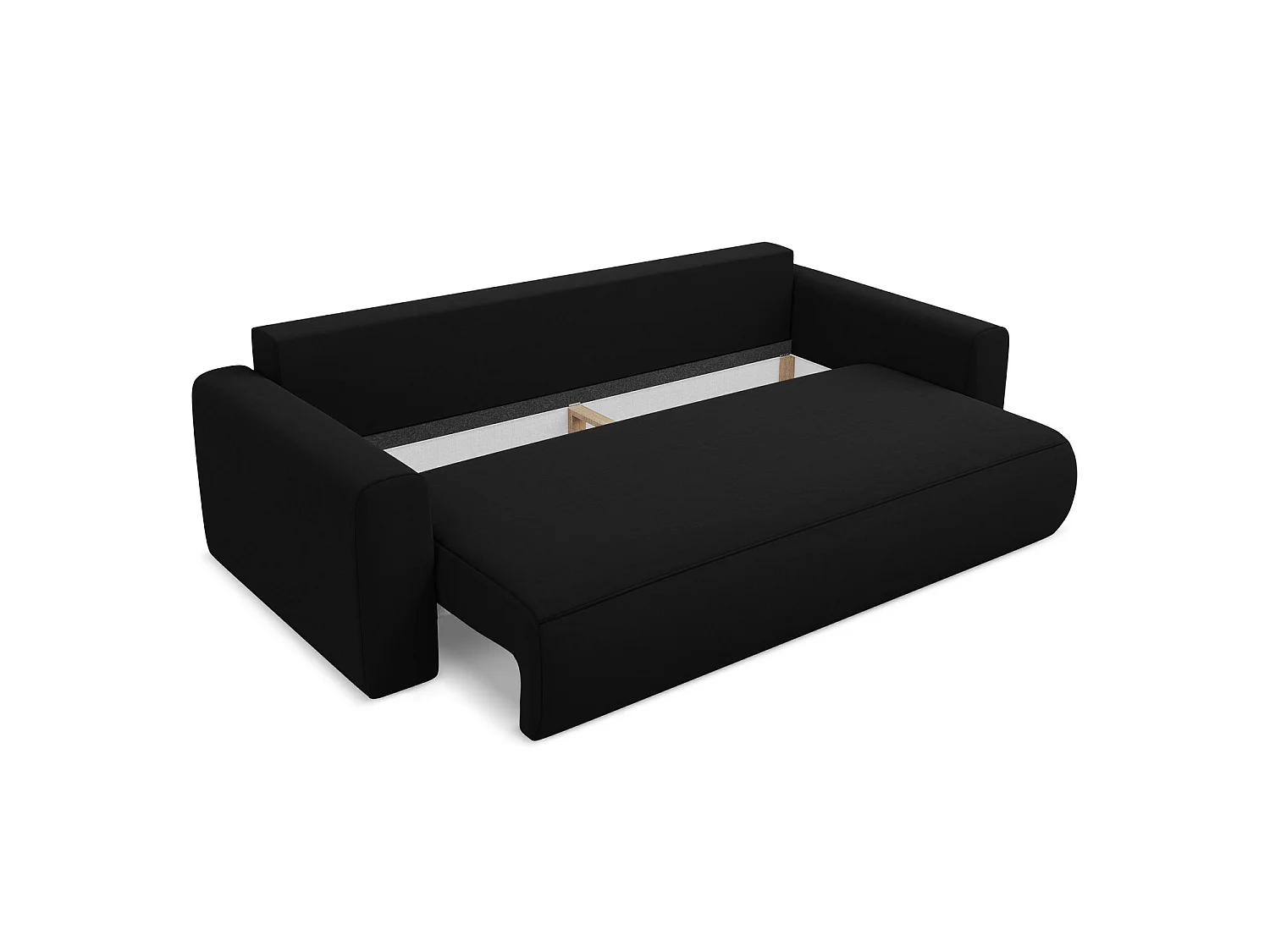 3-Sitzer Sofa mit Schlaffunktion - - Samt - Schwarz - PERUGIA