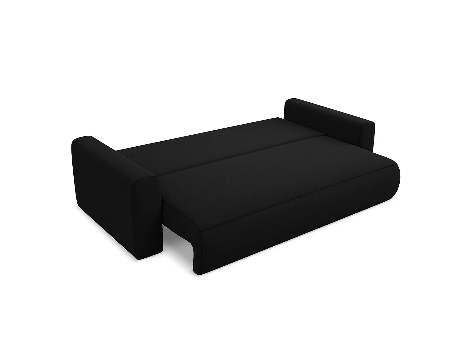 3-Sitzer Sofa mit Schlaffunktion - - Samt - Schwarz - PERUGIA