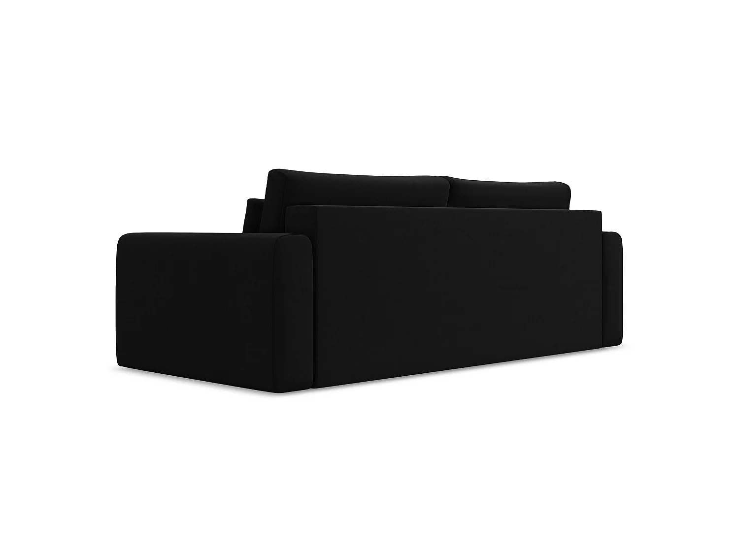 3-Sitzer Sofa mit Schlaffunktion - - Samt - Schwarz - PERUGIA