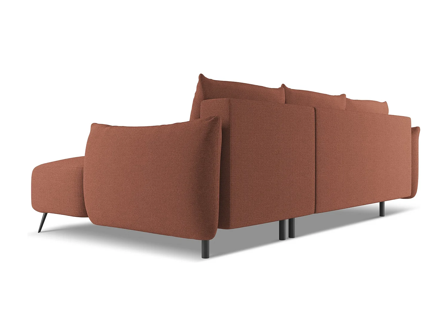 Ecksofa mit Schlaffunktion - Ecke Rechts - Chenille - Gedämpftes Rosa - MALIE