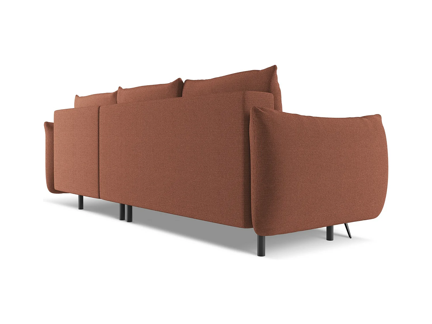 Canapé d'angle droit convertible en tissu chenille - rose sourd - MALIE