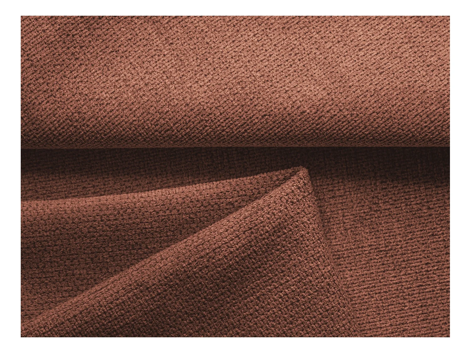 Canapé d'angle droit convertible en tissu chenille - rose sourd - MALIE