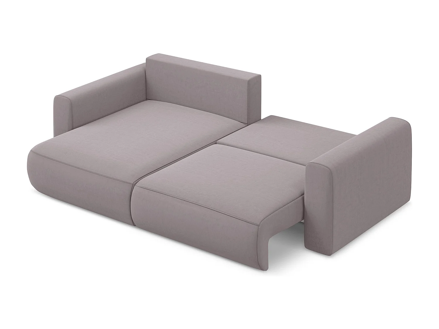 Hoekslaapbank links van lavendel velours - KAPUA