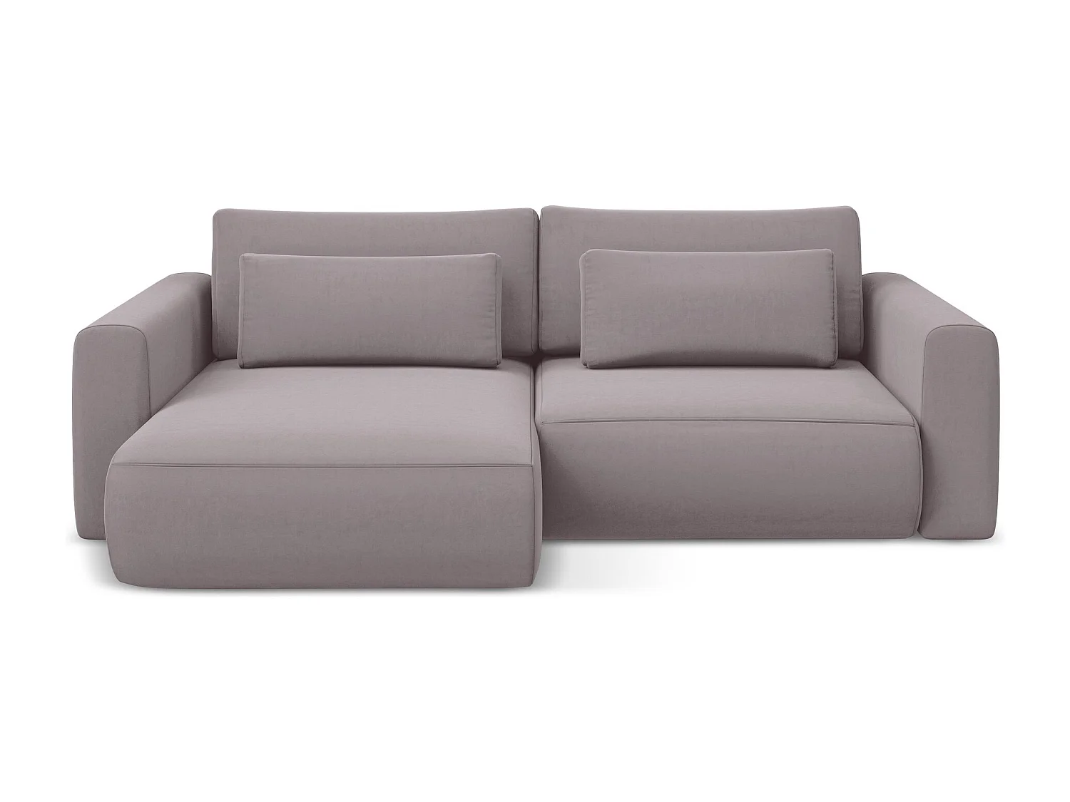 Hoekslaapbank links van lavendel velours - KAPUA