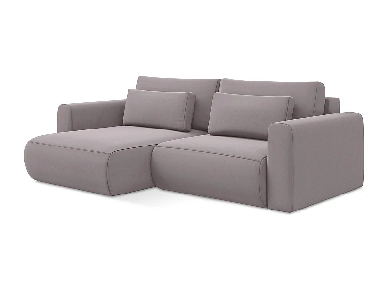 2-Sitzer Ecksofa mit Schlaffunktion - Ecke Links - Samt - Lavendel - KAPUA