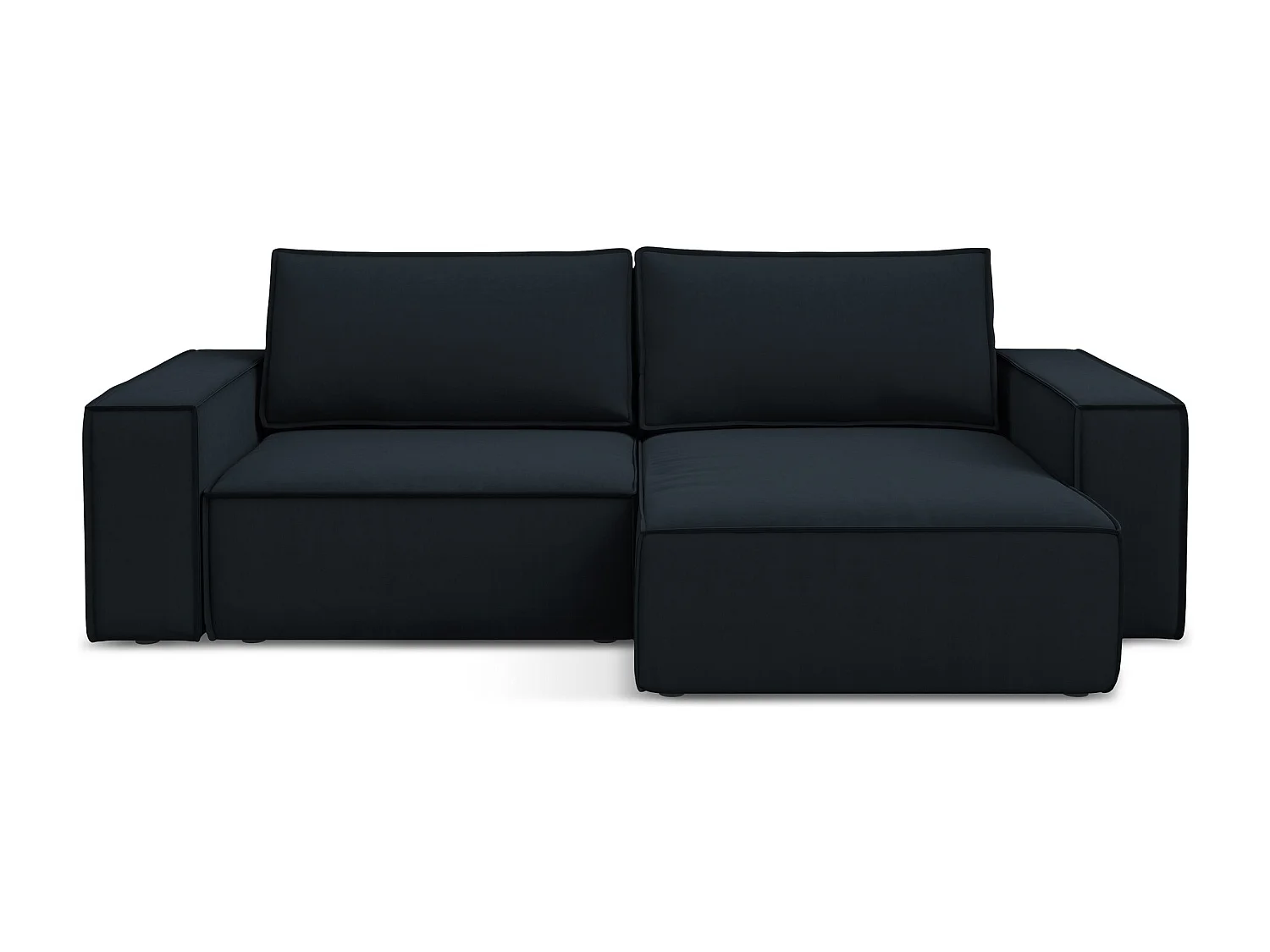 2-Sitzer Ecksofa mit Schlaffunktion - Ecke Rechts - Samt - Königsblau - KIMO