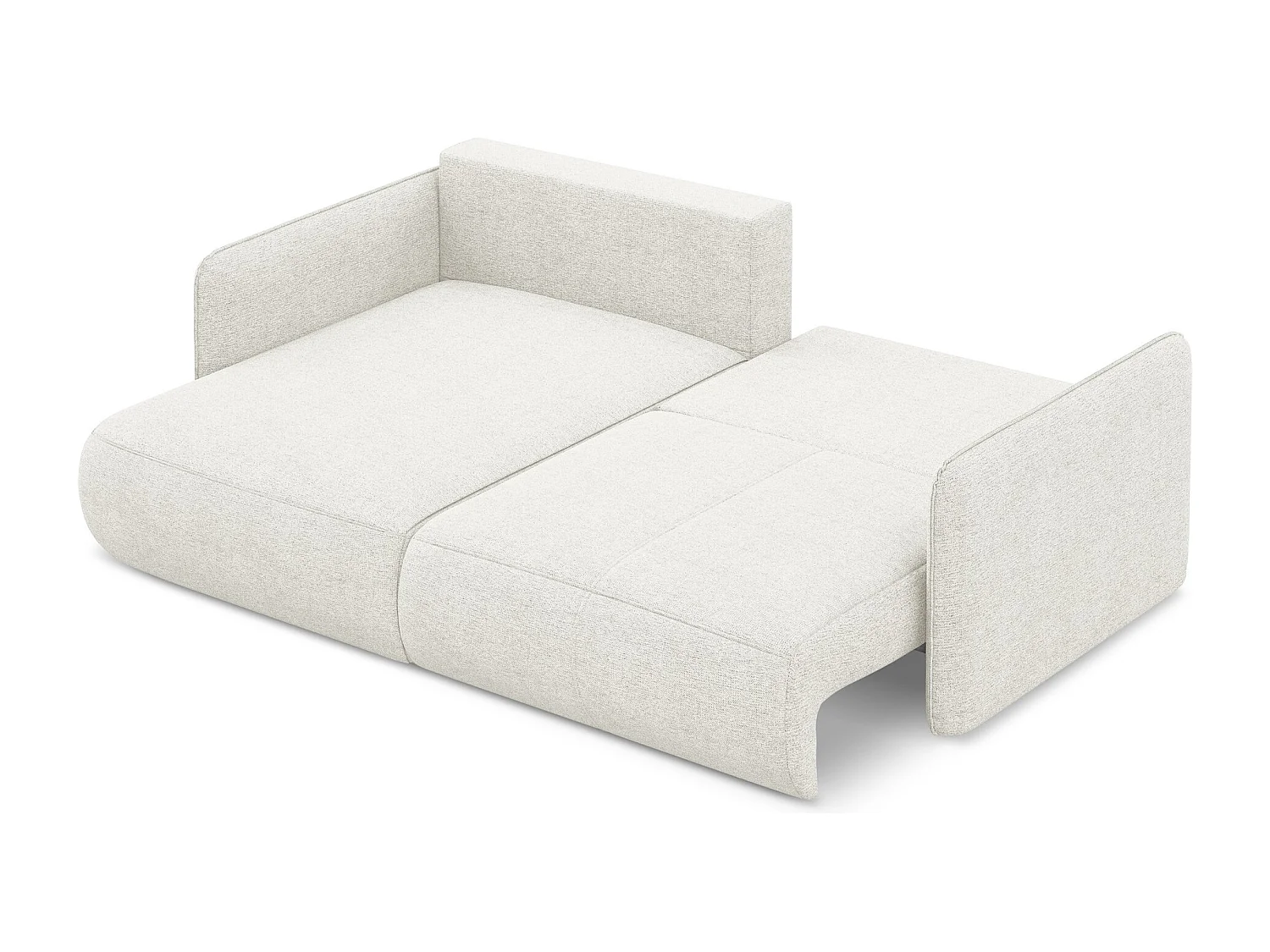 Canapé d’angle 2,5 places gauche convertible en tissu chenille - blanc - NANEA