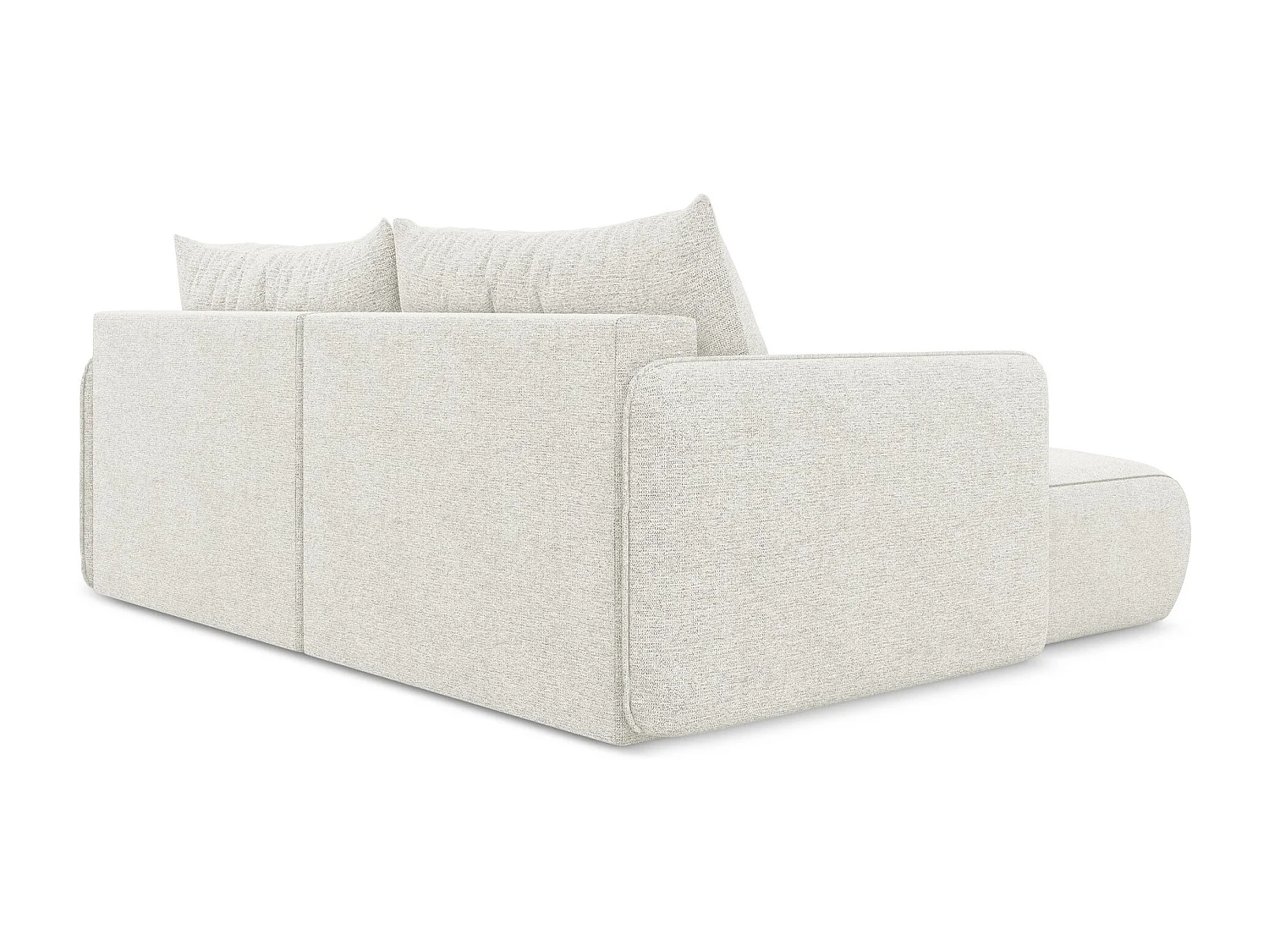 Canapé d’angle 2,5 places gauche convertible en tissu chenille - blanc - NANEA
