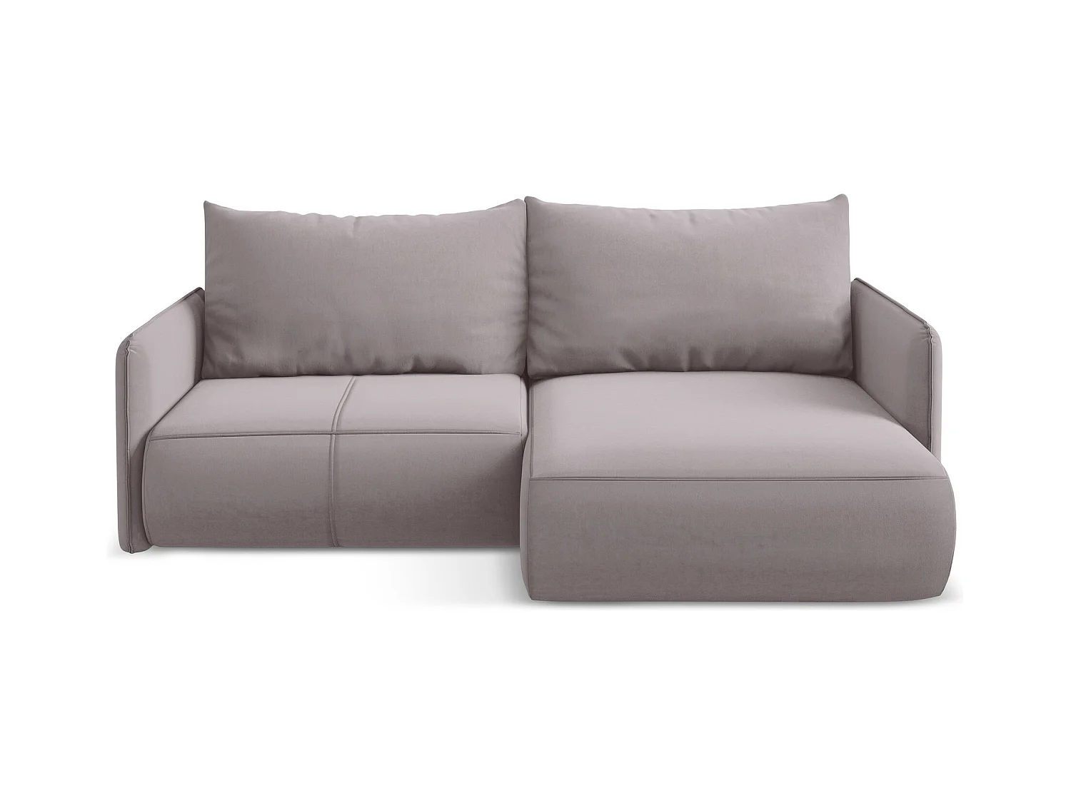 2,5-Sitzer Ecksofa mit Schlaffunktion - Ecke Rechts - Samt - Lavendel - NANEA