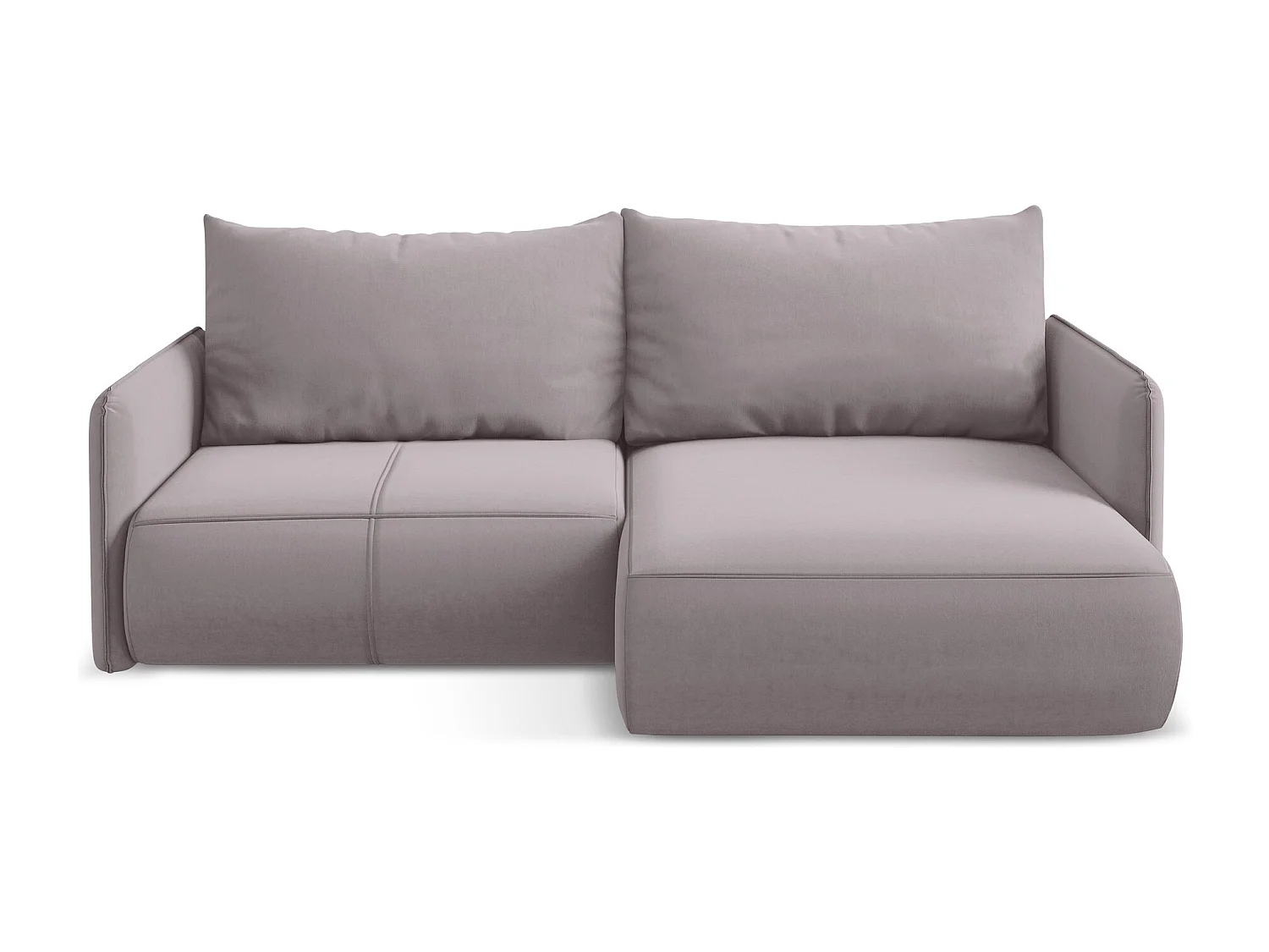 Canapé d’angle 2,5 places droit convertible en velours - lavande - NANEA