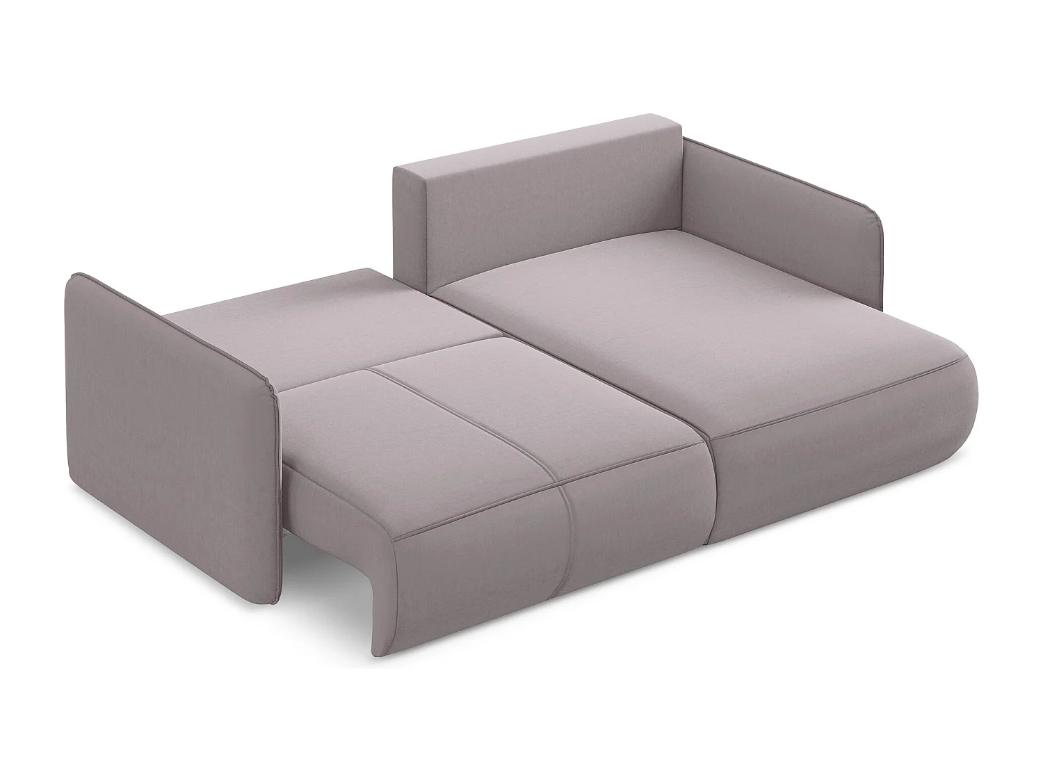 Canapé d’angle 2,5 places droit convertible en velours - lavande - NANEA