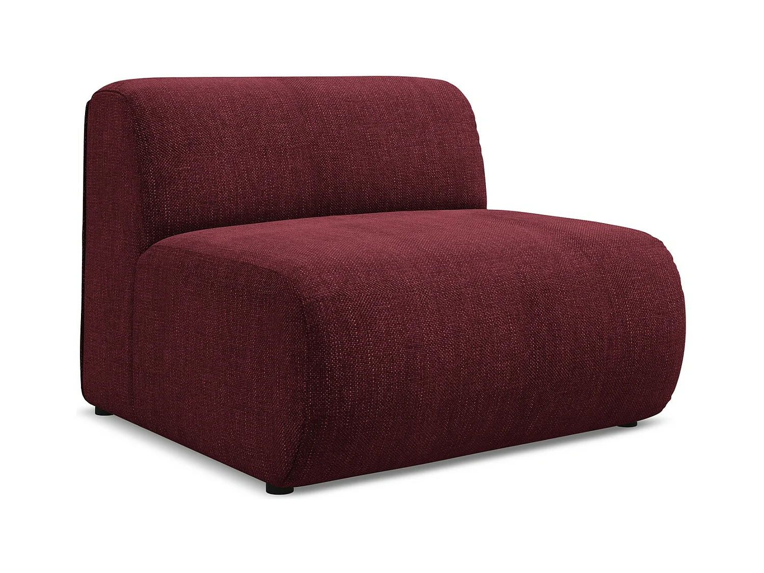 Bankmodule midden van bordeaux chenille stof - EKAHI
