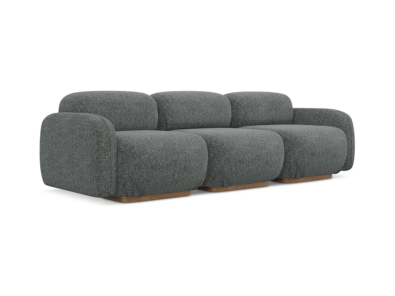 Canapé modulable 4 places en tissu texturé - acier - AILANI