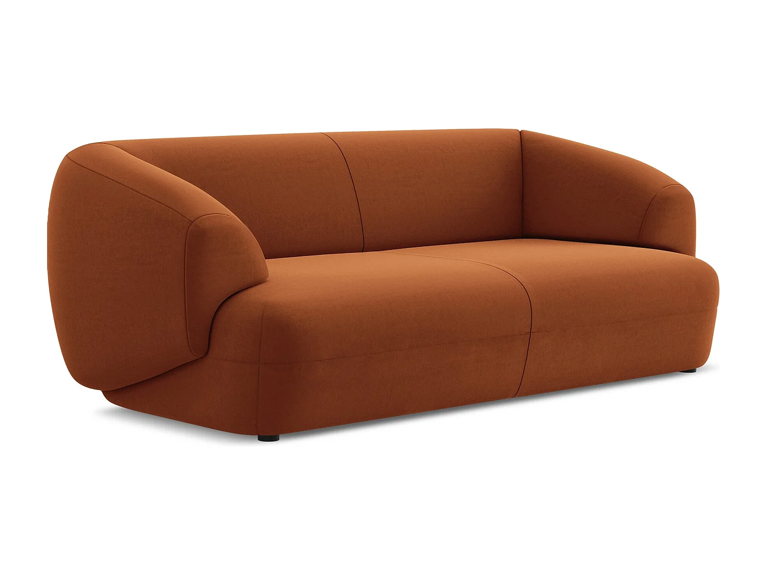 Sofá de 3 lugares em veludo terracota - MOANA