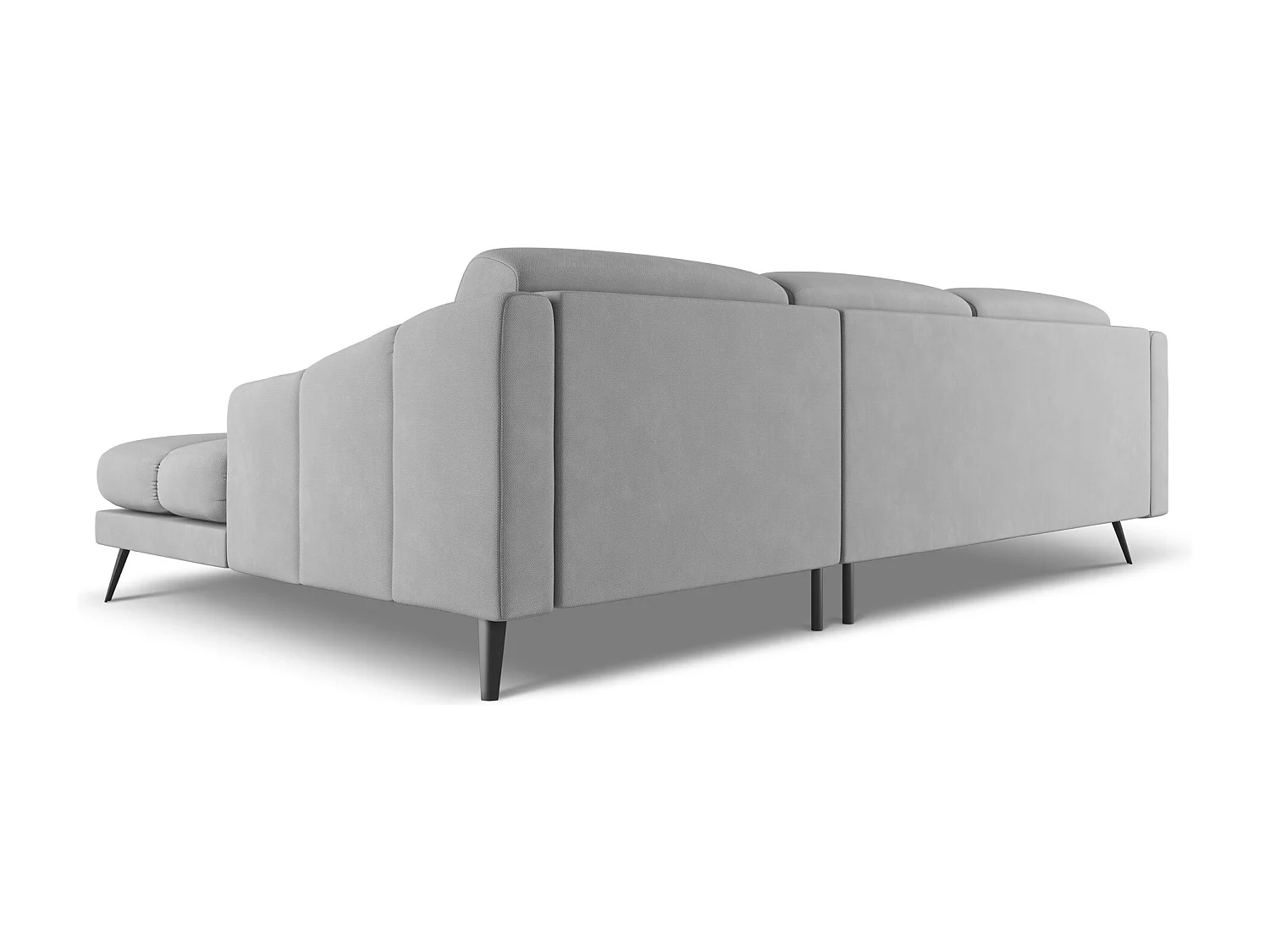 Canapé d'angle droit en tissu chenille - gris clair - NALU