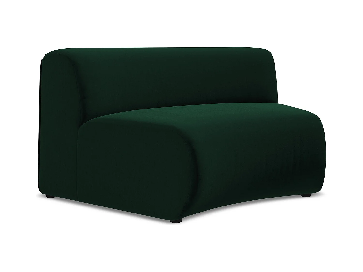 Fauteuil d'angle pour canapé modulable en velours - bouteille verte - EKAHI