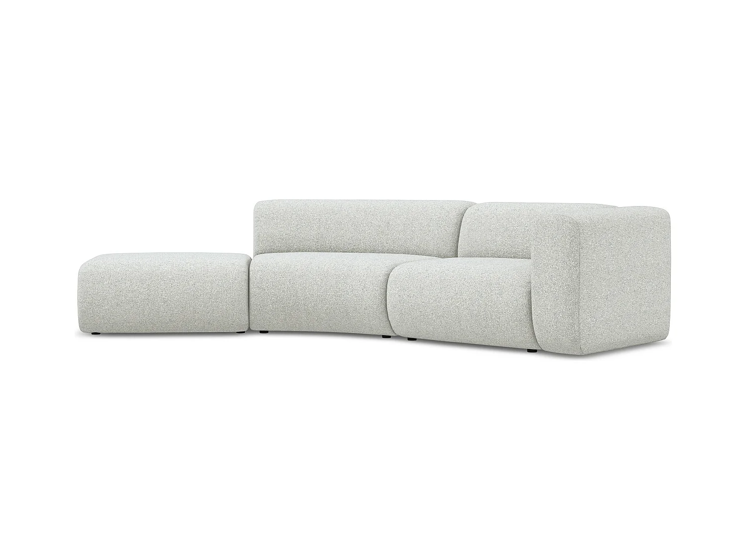 Canapé modulable 4 places gauche en tissu texturé - beige - EKAHI