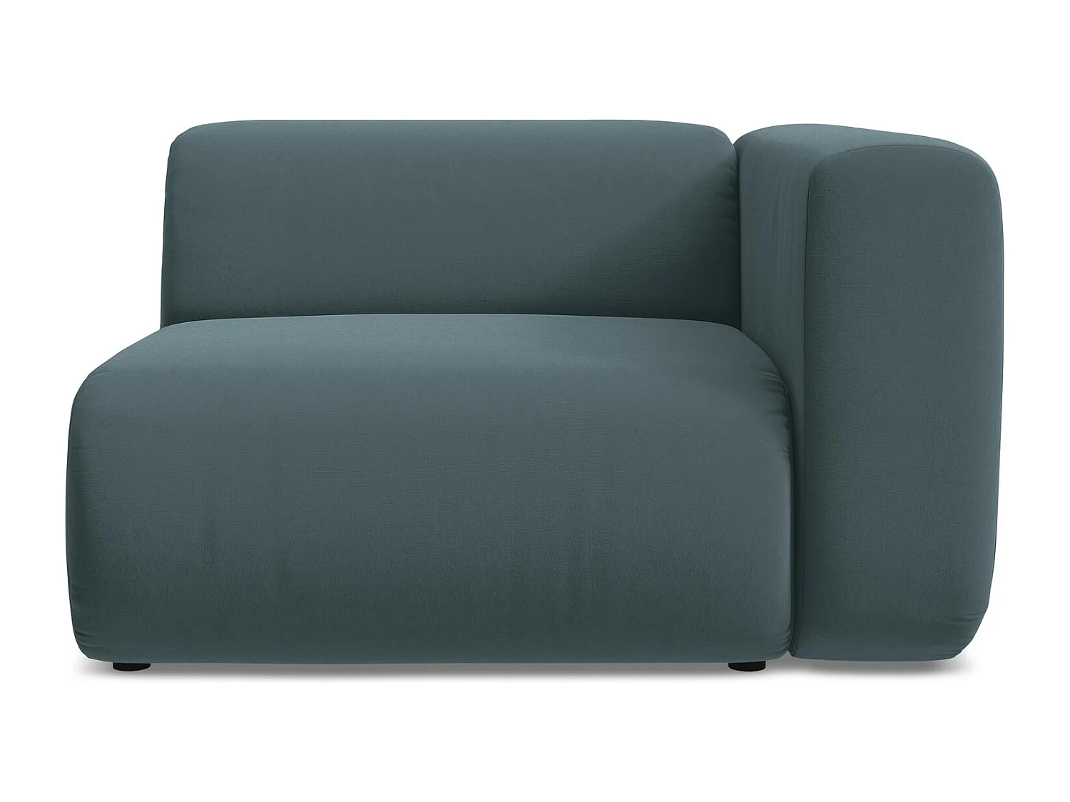 Module avec accoudoirs droit en velours - marin - EKAHI