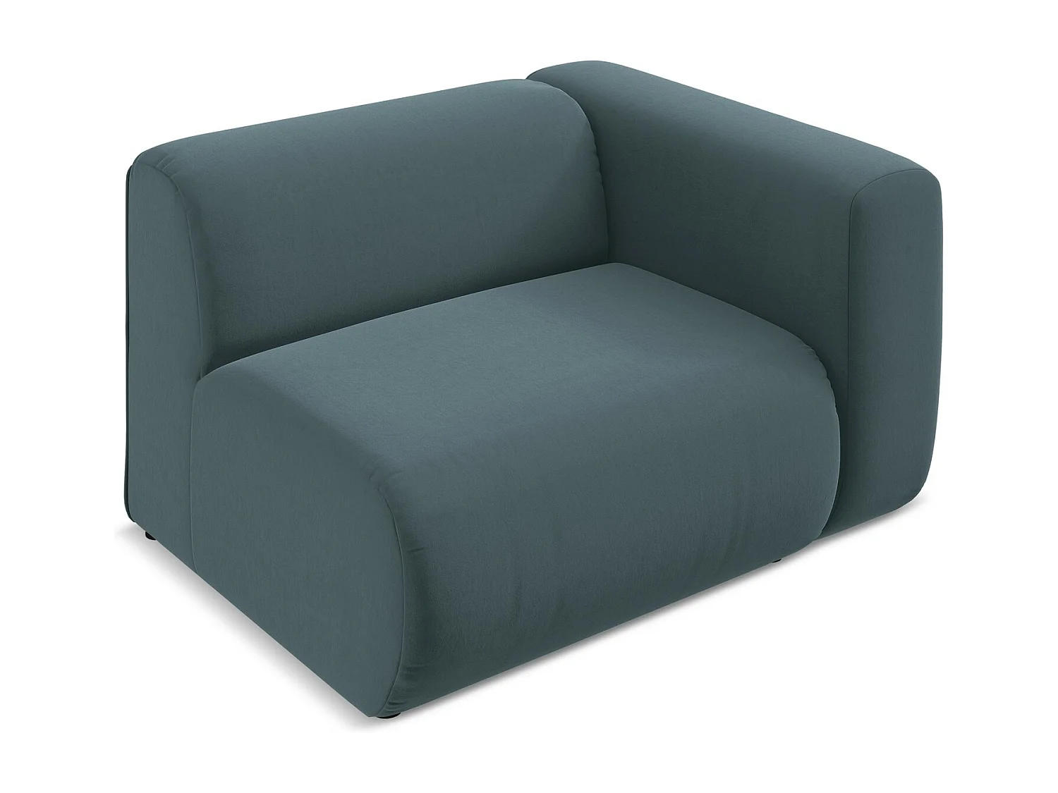 Module avec accoudoirs droit en velours - marin - EKAHI