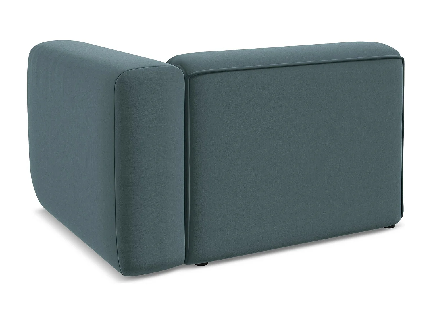 Module avec accoudoirs droit en velours - marin - EKAHI