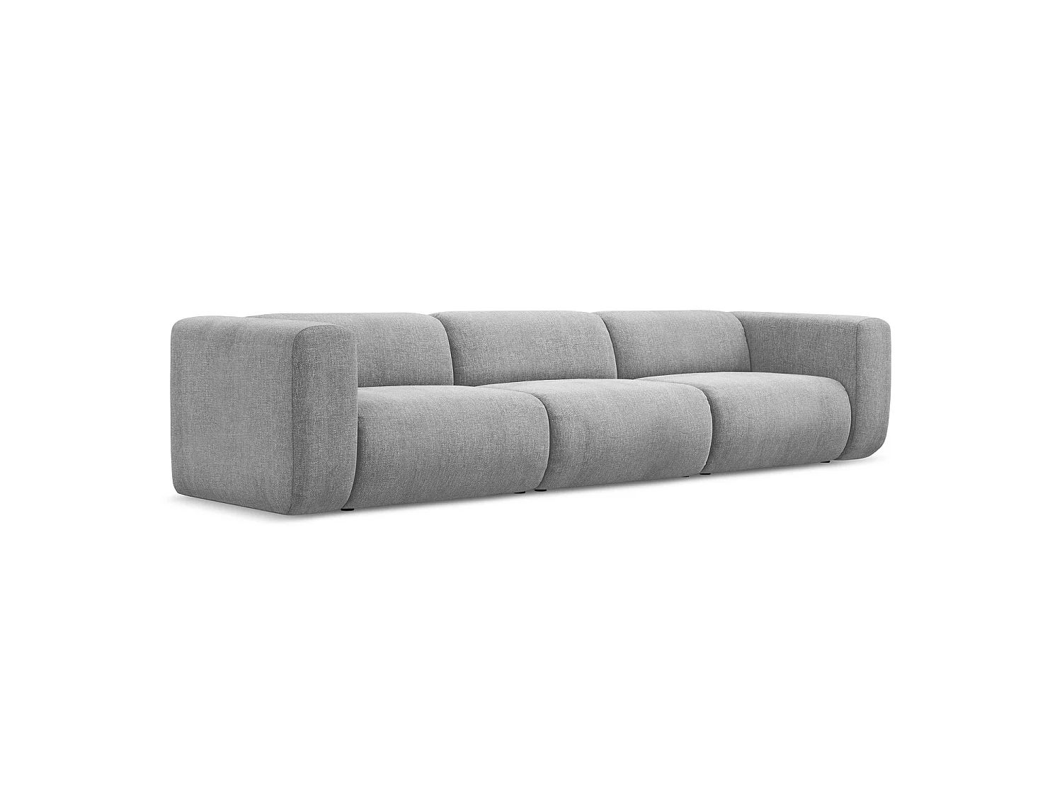 Modulares 4-Sitzer Sofa - - Chenille - Hellgrau - BARI