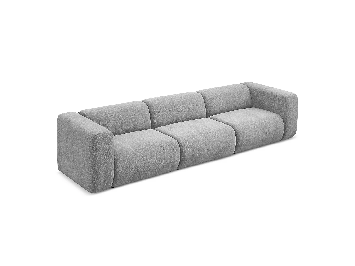 Modulares 4-Sitzer Sofa - - Chenille - Hellgrau - BARI