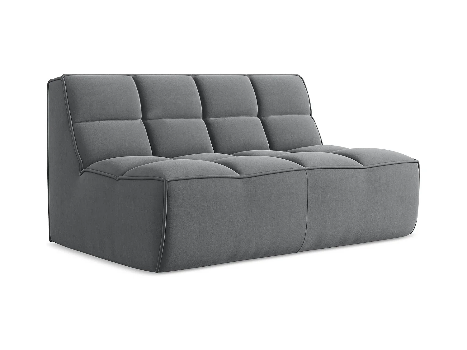 Tweezits modulaire bank van staal velours - KALAI