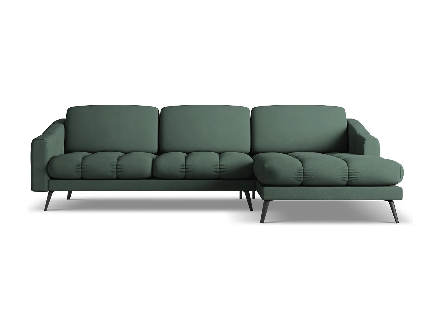 Ecksofa - Ecke Rechts - Chenille - Grün - NALU