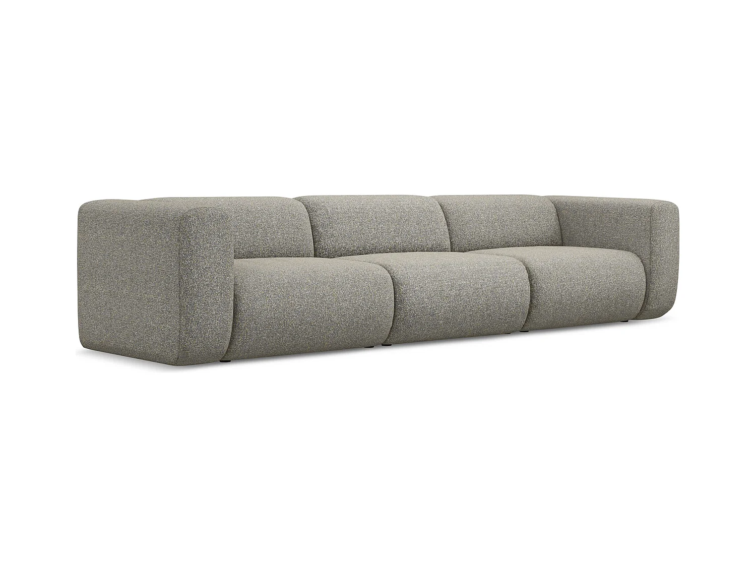 Canapé modulable 4 places en tissu texturé - beige foncé - EKAHI