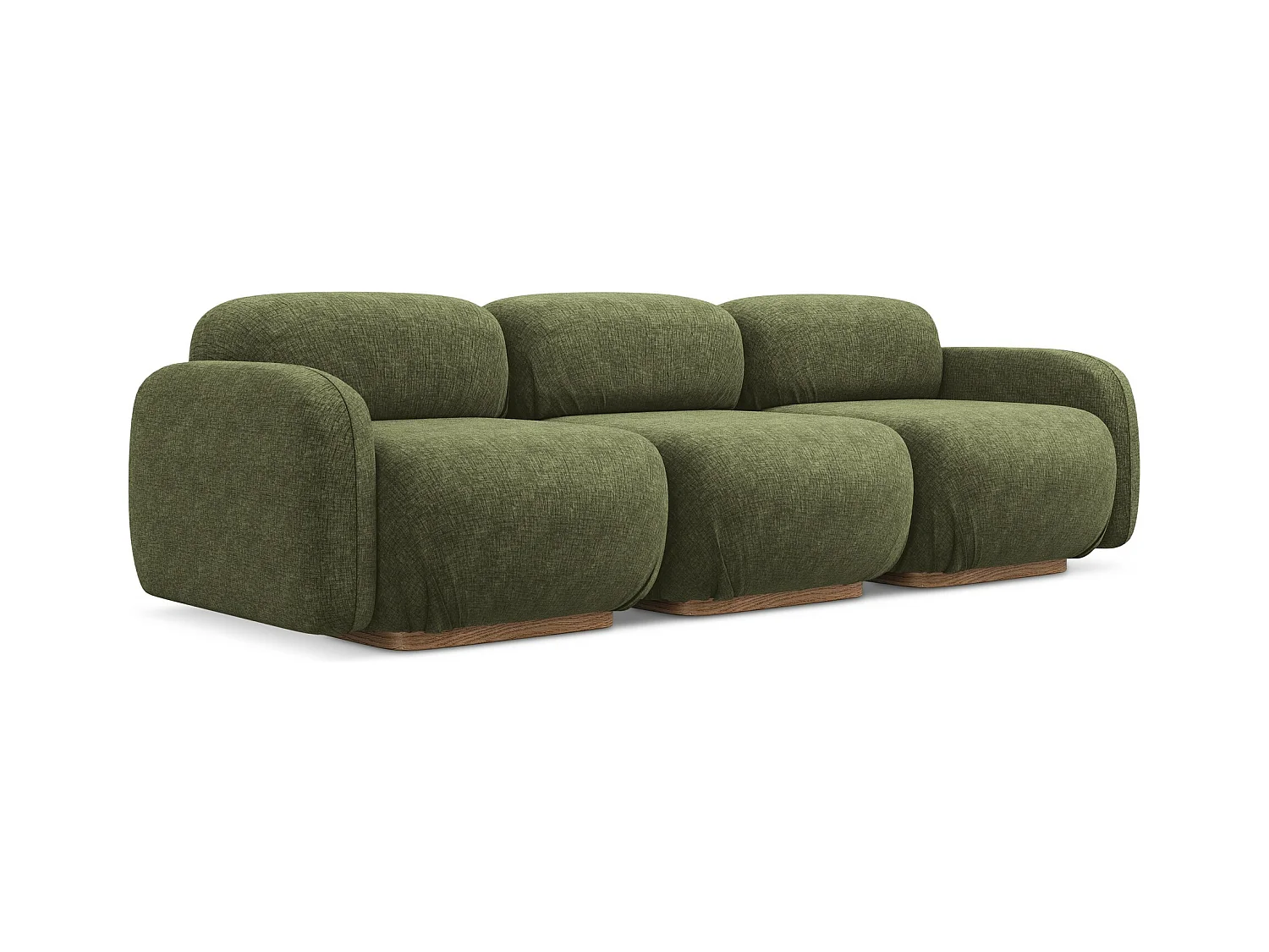 Modulares 4-Sitzer Sofa - - Chenille - Olive - AILANI