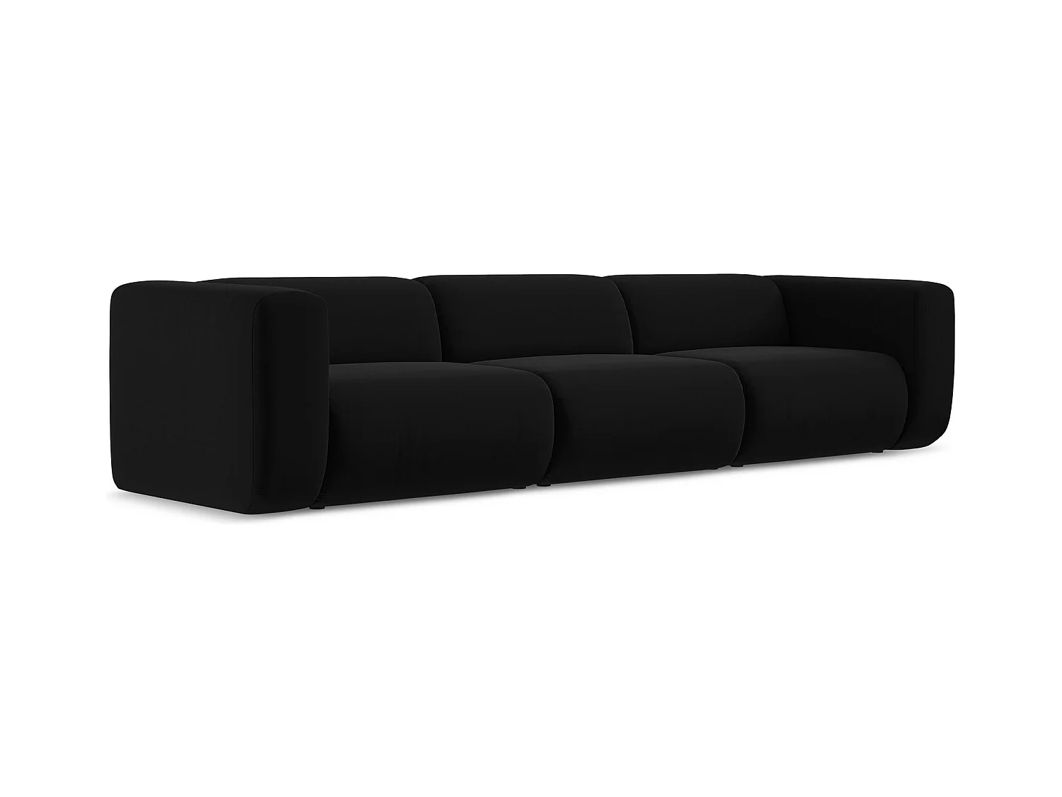 Modulares 4-Sitzer Sofa - - Samt - Schwarz - EKAHI