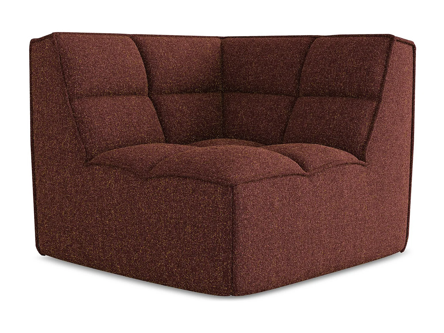 Fauteuil d'angle pour canapé modulable en tissu texturé - bourgogne - KALAI