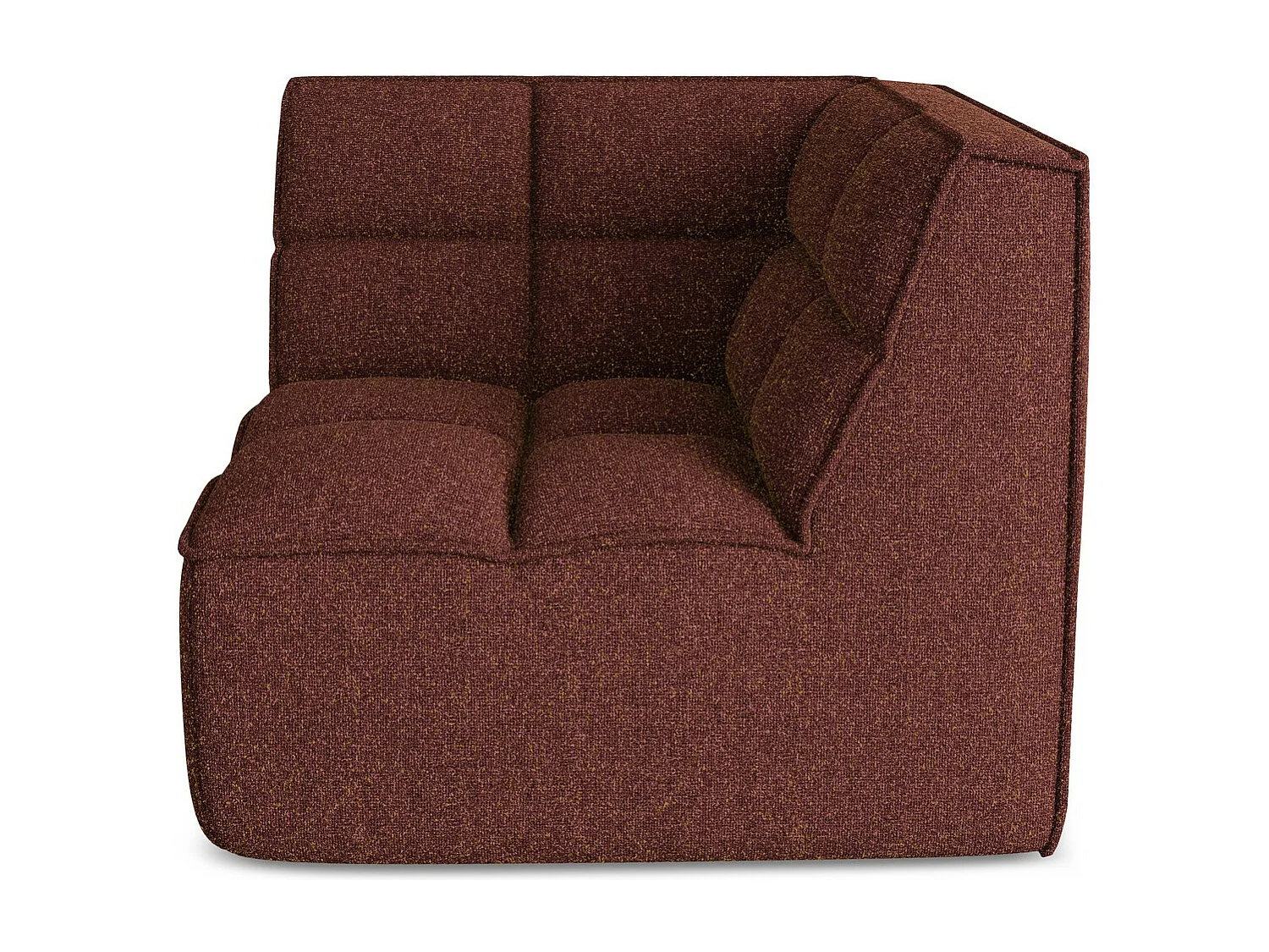 Fauteuil d'angle pour canapé modulable en tissu texturé - bourgogne - KALAI